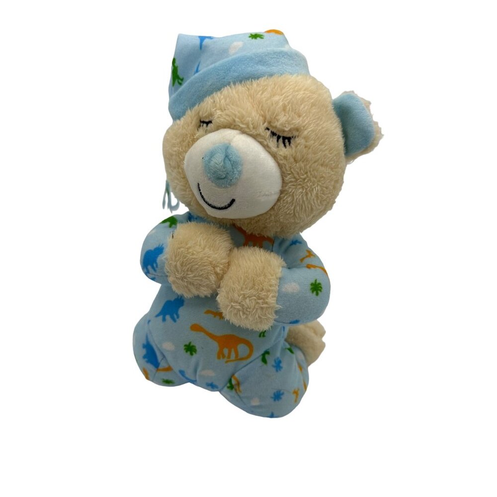 Hug & Fun Praying Bear Blue Dinosaur‎ Pajama "Now I Lay Me Down to Sleep"